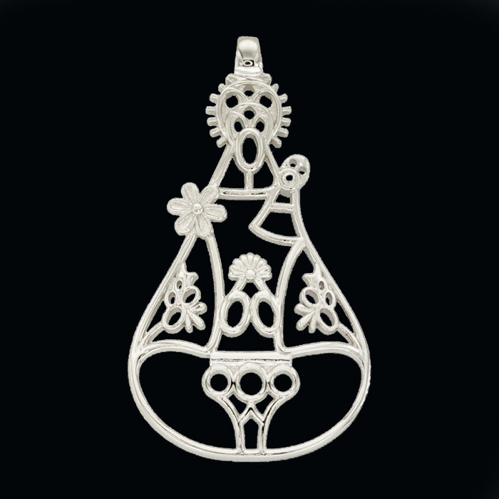 Imagen colgante Virgen de Covadonga plata